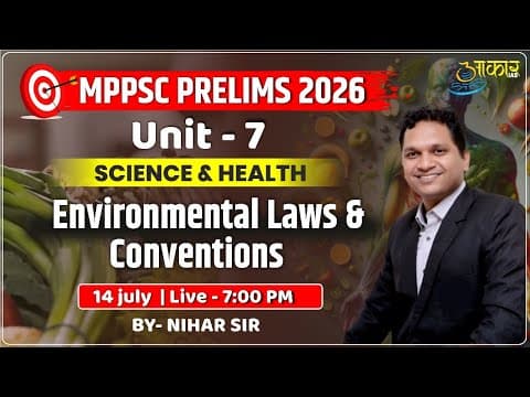 MPPSC Prelims 2026 | Unit 7 Environmental Laws & Conventions | Science & Health | MCQs Series