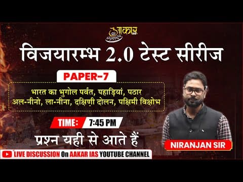MPPSC Prelims Test Series 2026 Test Discussion | Paper-7 Geography | Live Discussion | Niranjan Sir