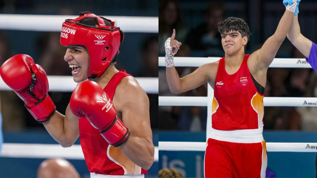 प्रिया घंघास ग्लासगो में रिंग के भीतर जीत का जश्न मनाते हुए - Priya Ghanghas Ring Victory Celebration Glasgow 2026